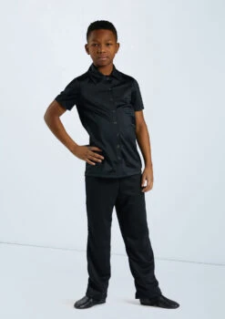Weissman Boys Collared Shirt -Dance Clothing Store 12501 black 11456 black 4291 63618.1698814664