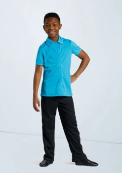 Weissman Boys Collared Shirt -Dance Clothing Store 12501 turquoise 11456 black 4325 92846.1678887463