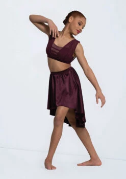 Weissman Draped Mesh Bra Top -Dance Clothing Store 14297 raisin 2983 13784.1698713199