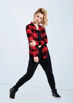 Weissman Oversized Buffalo Plaid Shirt -Dance Clothing Store AH10810 red AH7841 black 789 69479.1678890532