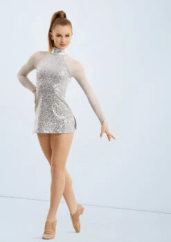 Weissman Sequin Performance Shift Dress 18 Weissman Sequin Performance Shift Dress -Dance Clothing Store D9614 silver 014 86795.1678890969