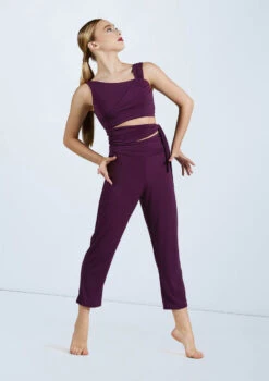 Weissman Cropped Cutout Jumpsuit -Dance Clothing Store MJ11547 eggplant 160525 21263.1678891000