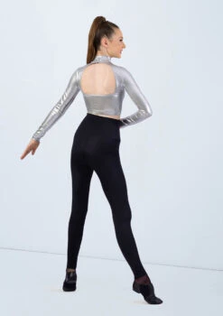 Weissman Premium Metallic Crop Top 6 Weissman Premium Metallic Crop Top -Dance Clothing Store ML12486 silver MT7447 0485 51121.1678891096