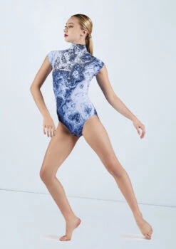 Weissman Printed Cap Sleeve Leotard -Dance Clothing Store PL11863 sapphire 11245 89263.1678891391