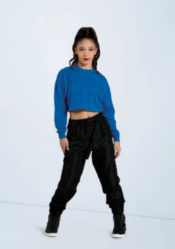 Weissman Cropped Long Sleeve Tee -Dance Clothing Store PT12726 royal AH12406 black 7601 63610.1678891438