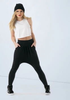 Weissman Sleeveless Crop Top -Dance Clothing Store PT7687 white AH6773 black 2869 84190.1678891438