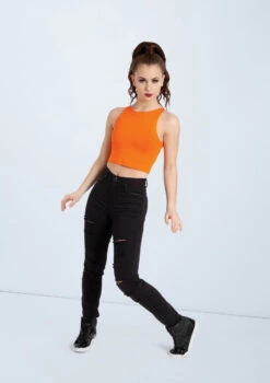 Weissman Cotton High Neck Crop Top -Dance Clothing Store PT9424 ember AH9210 black 0233 12287.1678891443