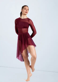 Weissman Asymmetrical Mesh Skirt