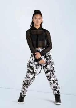 Weissman Cropped Mesh Hoodie -Dance Clothing Store SM11765 black AH11515 gray 984 96176.1698840527