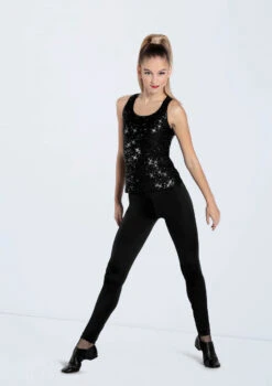 Weissman Sequin Racerback Tank Top -Dance Clothing Store SQ13863 black 153 59312.1678891776