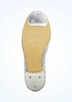 Alegra Tie Front Glitter Tap Shoe - Silver -Dance Clothing Store alh0021 silver bottom 1 98588.1688080781