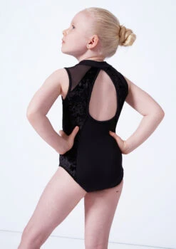 Bloch Girls Madinsson Zip Front Tank Leotard -Dance Clothing Store blcl1035 black close up back 81977.1675901673