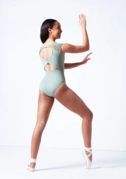 Bloch Emma Boat Neck Lace Leotard -Dance Clothing Store bll4162 sage back 53968.1679927440