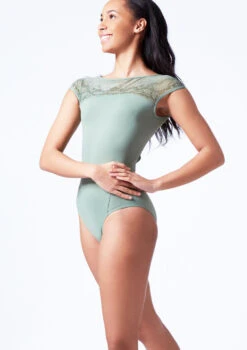 Bloch Emma Boat Neck Lace Leotard -Dance Clothing Store bll4162 sage front t 63859.1698799546