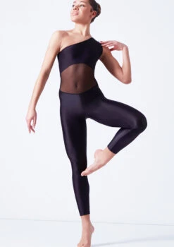 Ballet Rosa One Shoulder Unitard - Black -Dance Clothing Store brmagali black front t 41062.1698803761