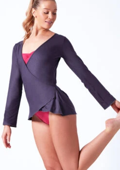 Ballet Rosa Long Sleeve Ballet Wrap -Dance Clothing Store brsayaka grey front t 74085.1698804055