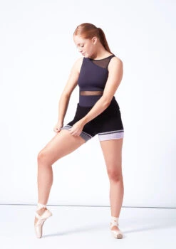 Intermezzo Charlotte Warmup Shorts -Dance Clothing Store it5536 black front 1 89499.1697498601