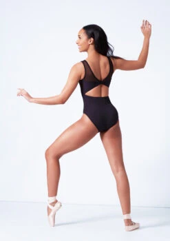 Mirella Open Back Chevron Rib Panel Leotard 11 Mirella Open Back Chevron Rib Panel Leotard -Dance Clothing Store mim3107lm black back 1 65279.1679927440