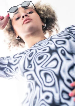 Move Dance Onyx Cross Back Unitard - Dimensions -Dance Clothing Store moc0901 dim close up front 2 40781.1678928424