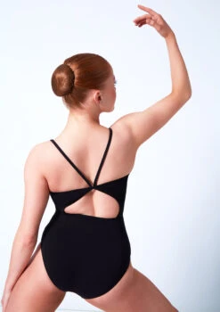 Move Dance Piper Open Back Camisole Leotard -Dance Clothing Store mol0173 black close up front 37339.1678884029
