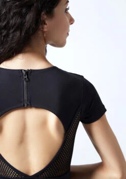 Move Dance Dolly Zip Back Leotard -Dance Clothing Store mol0654 black close up back 1 45710.1678884257