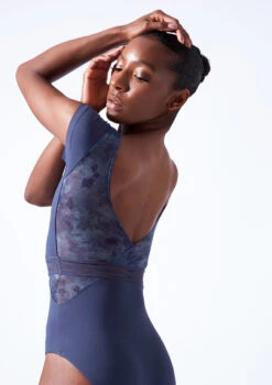 Move Dance Kalpana Cap Sleeve Leotard -Dance Clothing Store mol0670 petrol blue close up back 21980.1683070122