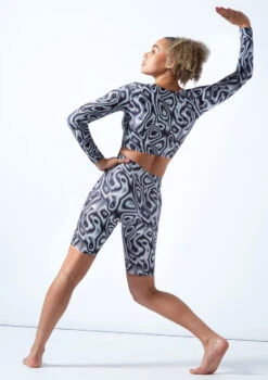 Move Dance Nebula High Waisted Cycling Shorts - Dimensions 8 Move Dance Nebula High Waisted Cycling Shorts - Dimensions -Dance Clothing Store mor0907 dim back 1 43189.1678884724