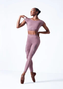 Move Dance Zorya Cap Sleeve Crop Top -Dance Clothing Store mos0603 orchid pink front 1 95380.1683070441