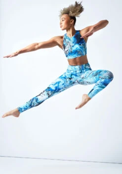 Move Dance Stellar Cross Back Crop Top - Pacific -Dance Clothing Store mos0905 pac front 2 20679.1678884802