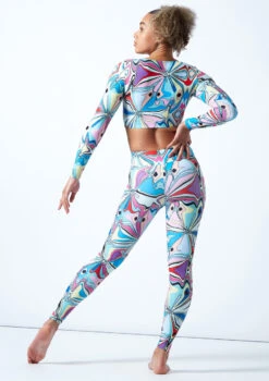 Move Dance Estella Square Neck Crop Top - Marble -Dance Clothing Store mos0910 mar back 1 68714.1678884808