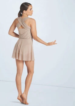 Weissman Asymmetric Draped Leotard -Dance Clothing Store wn15429 latte 3235 84722.1694694098