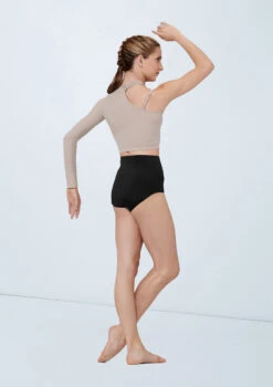 Weissman Asymmetric Cutout Crop Top -Dance Clothing Store wn15597 latte 1053 75760.1694698436